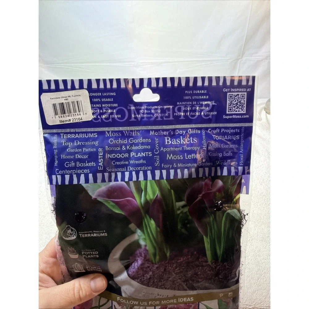 2oz of Soft, Vibrant Purple Reindeer Moss - A Delight for Eco-Conscious Crafters